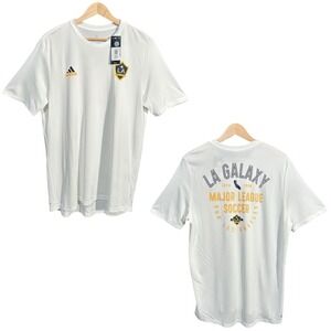 Adidas Men's LA Galaxy MLS T-Shirt Size L White Short Sleeve Soccer Tee